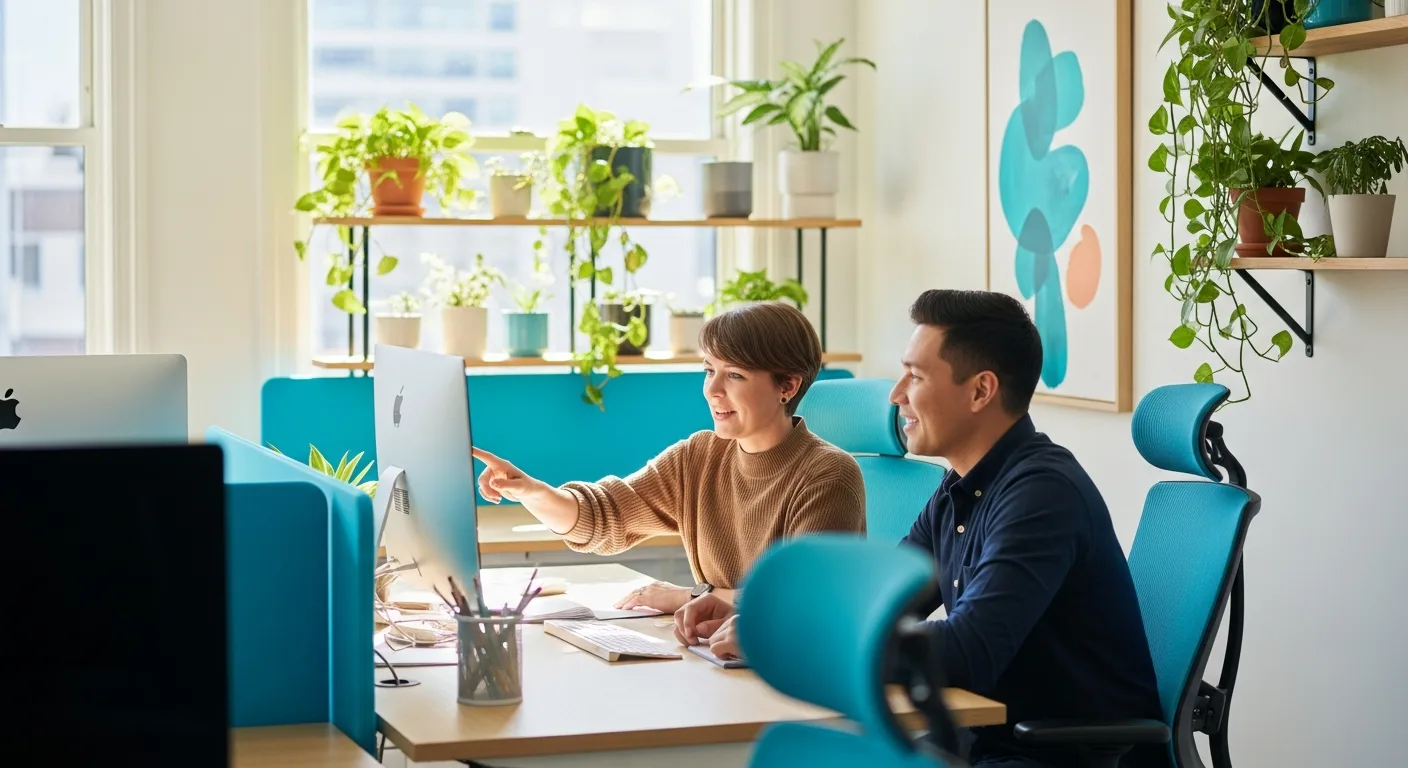 The OzModafinil team collaborating in a bright Melbourne office, helping Australian customers buy modafinil online